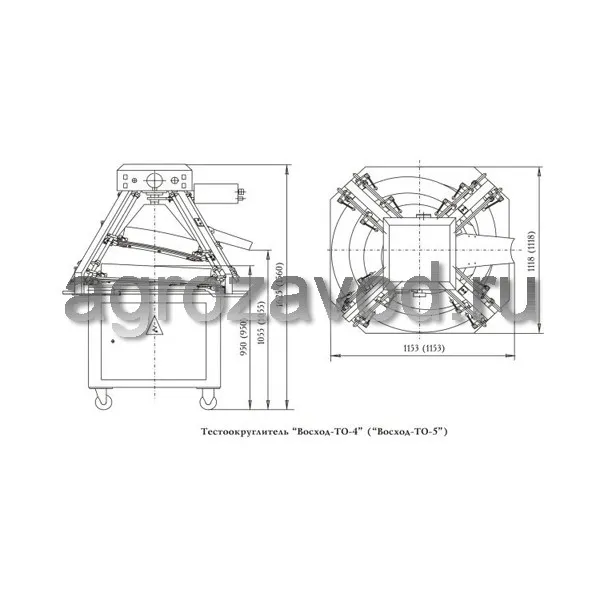 Тестоокруглитель с центральной регулировкой Восход-ТО-4